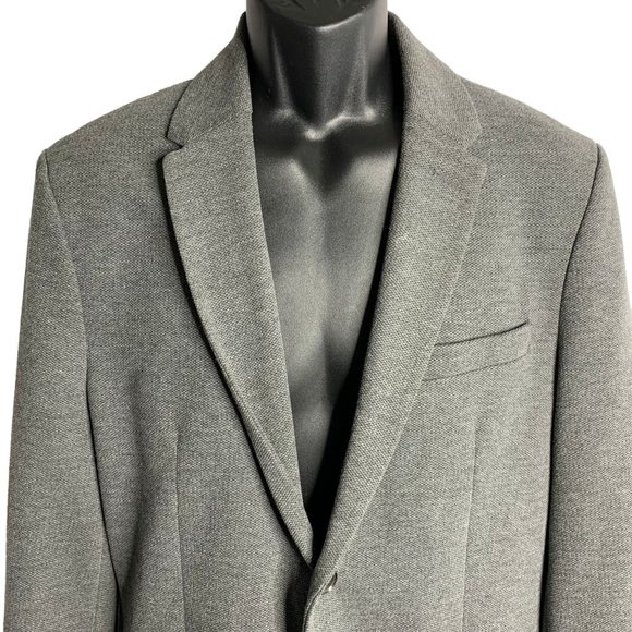 Zara Daily Outfit Blazer Jacket XL Grey Notch Collar Pockets Lined Two Button - Picture 2 of 6